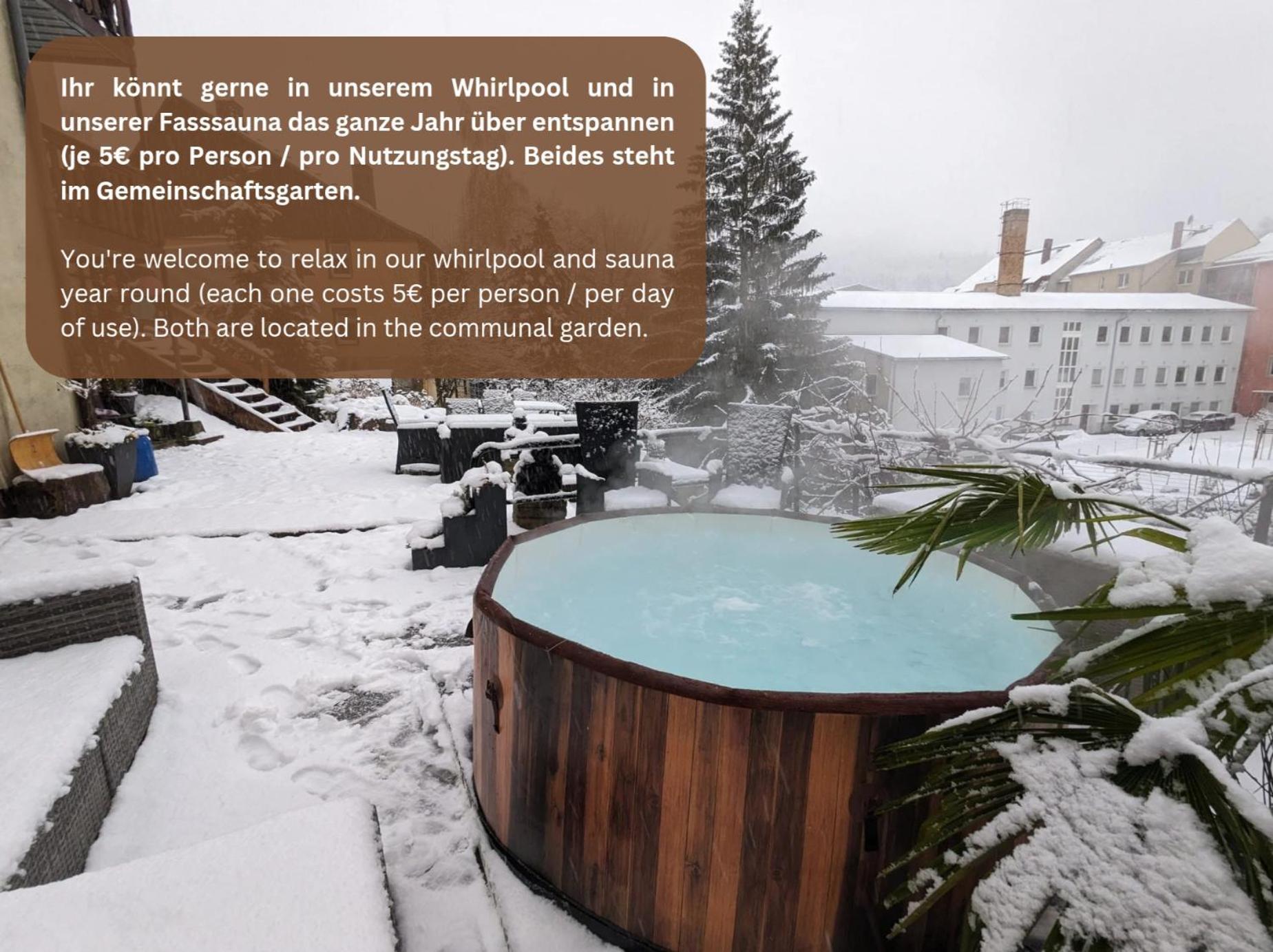 F2 - Urlaubsmagie Sauna, Whirlpool, Pool & Garten Sebnitz Luaran gambar